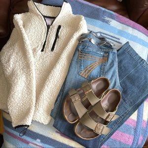 White Sherpa sweater size small